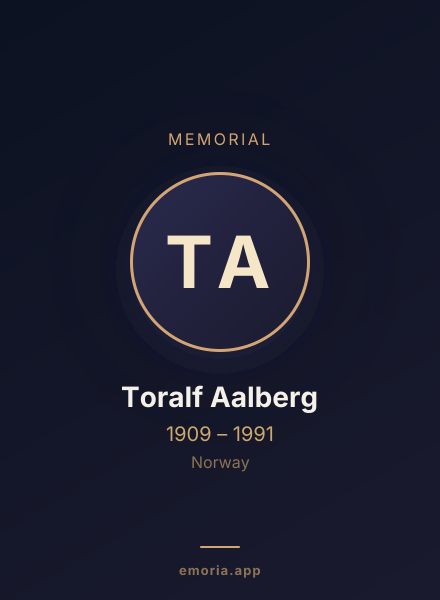 Memorial portrait of Toralf Aalberg