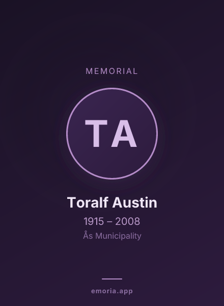 Memorial portrait of Toralf Austin