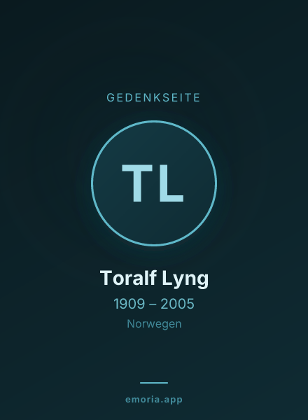 Gedenkportrait von Toralf Lyng