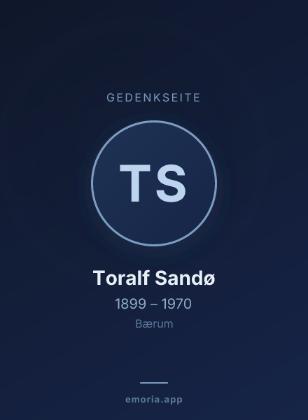 Gedenkportrait von Toralf Sandø