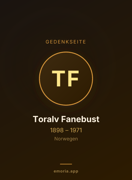 Gedenkportrait von Toralv Fanebust