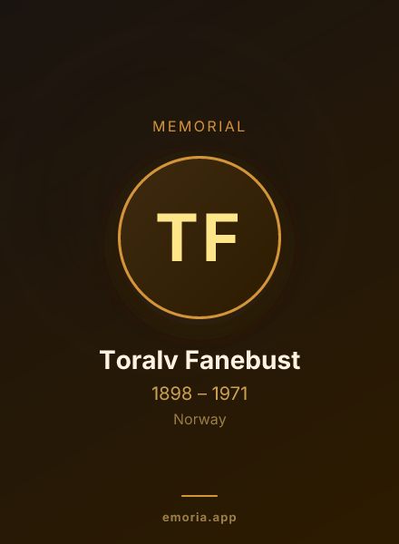 Memorial portrait of Toralv Fanebust