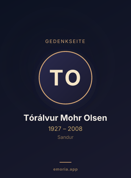 Gedenkportrait von Tórálvur Mohr Olsen