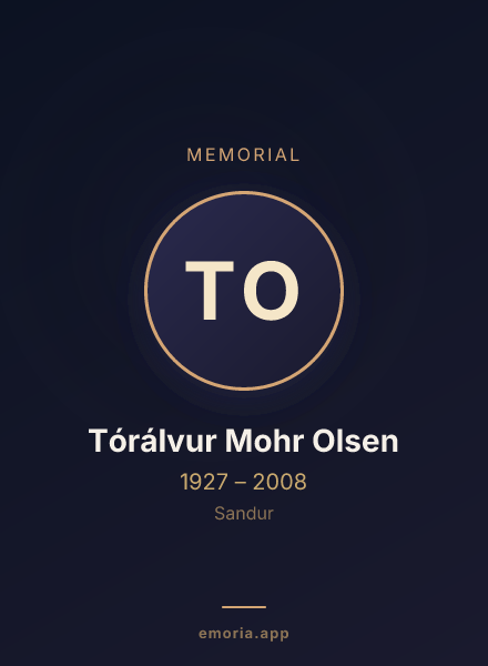 Memorial portrait of Tórálvur Mohr Olsen