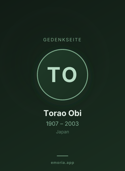 Gedenkportrait von Torao Obi