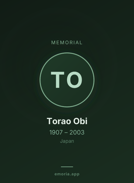 Memorial portrait of Torao Obi