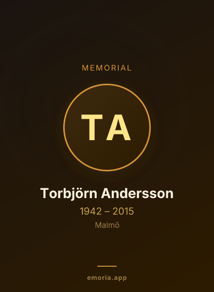Memorial portrait of Torbjörn Andersson