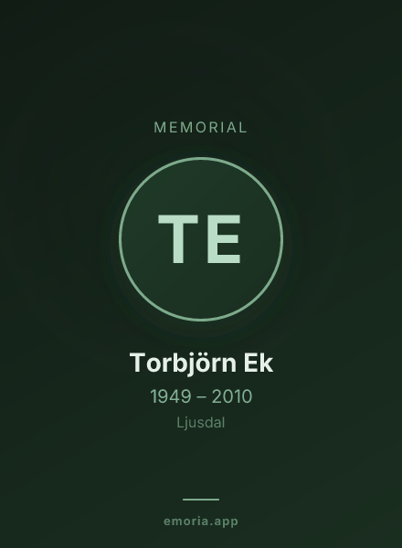 Memorial portrait of Torbjörn Ek