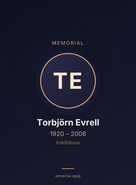 Memorial portrait of Torbjörn Evrell