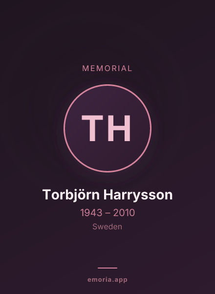 Memorial portrait of Torbjörn Harrysson
