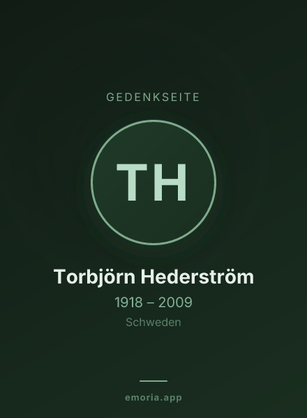 Gedenkportrait von Torbjörn Hederström