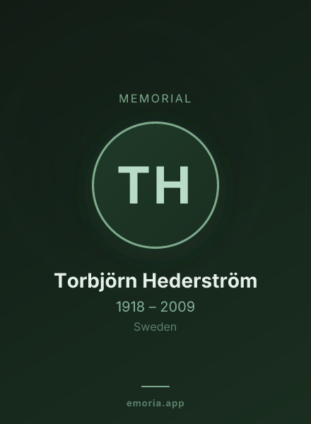Memorial portrait of Torbjörn Hederström