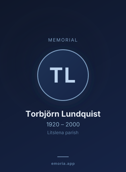 Memorial portrait of Torbjörn Lundquist