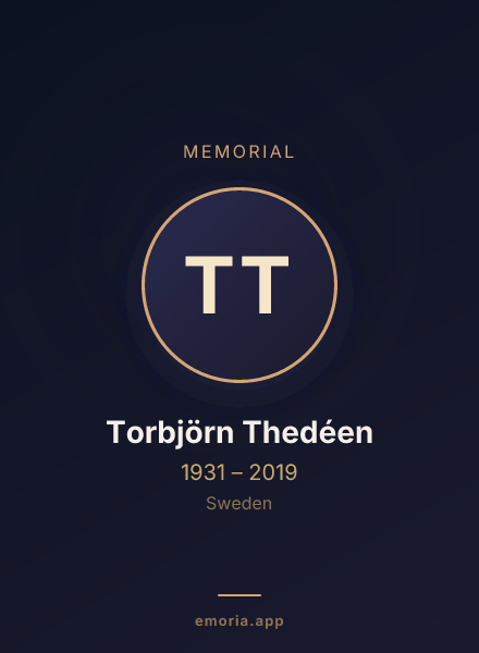Memorial portrait of Torbjörn Thedéen
