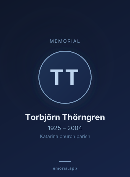 Memorial portrait of Torbjörn Thörngren
