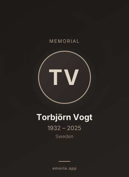 Memorial portrait of Torbjörn Vogt