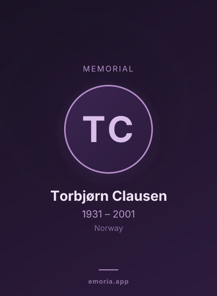 Memorial portrait of Torbjørn Clausen