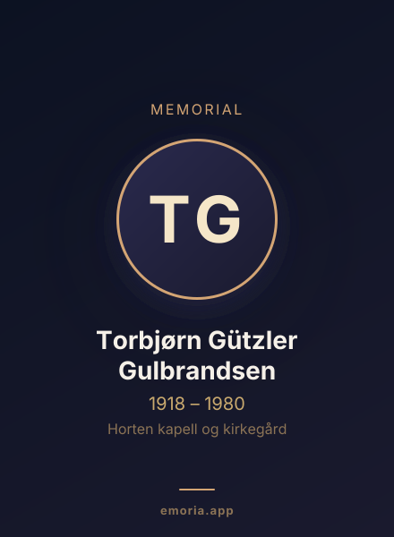 Memorial portrait of Torbjørn Gützler Gulbrandsen