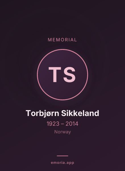 Memorial portrait of Torbjørn Sikkeland