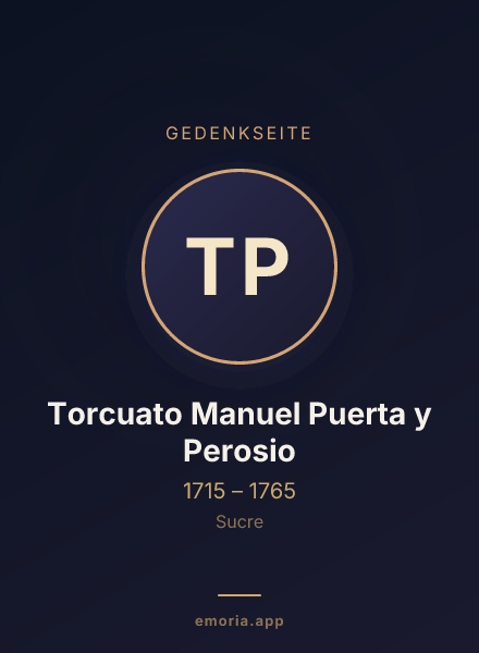 Gedenkportrait von Torcuato Manuel Puerta y Perosio