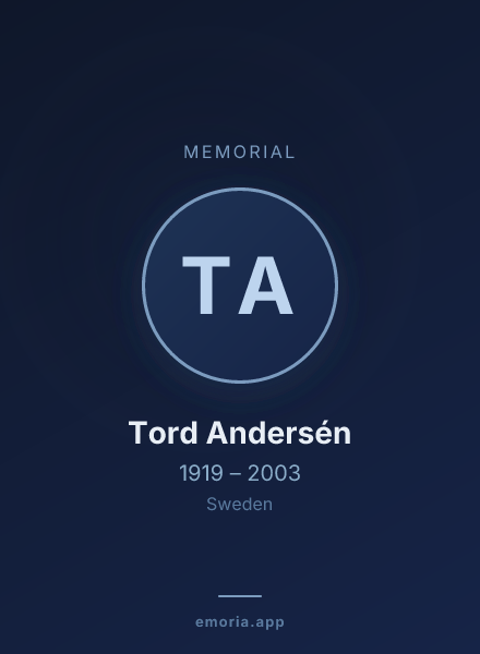 Memorial portrait of Tord Andersén