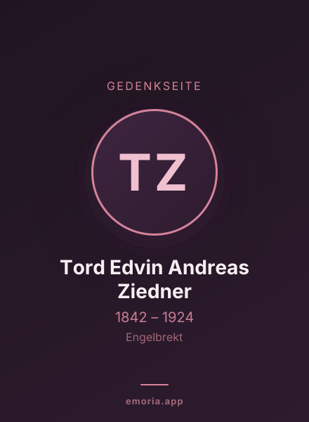 Gedenkportrait von Tord Edvin Andreas Ziedner