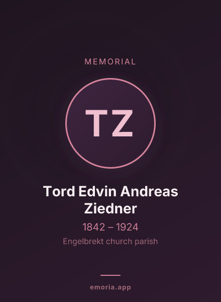 Memorial portrait of Tord Edvin Andreas Ziedner
