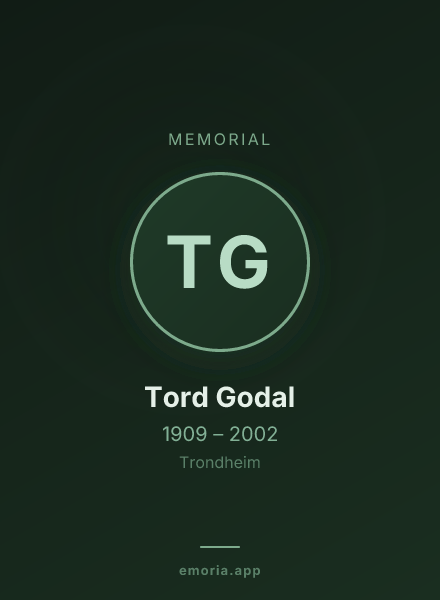 Memorial portrait of Tord Godal