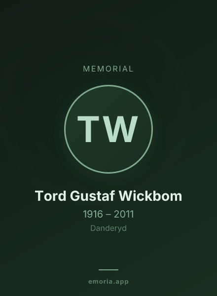 Memorial portrait of Tord Gustaf Wickbom