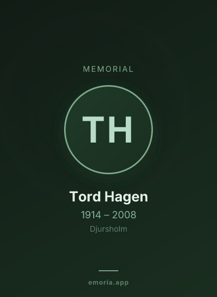 Memorial portrait of Tord Hagen