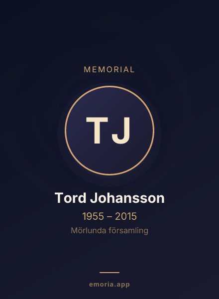 Memorial portrait of Tord Johansson