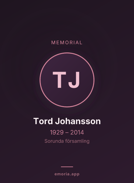 Memorial portrait of Tord Johansson