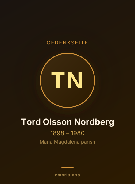 Gedenkportrait von Tord Olsson Nordberg