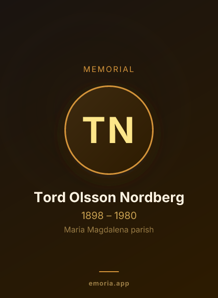 Memorial portrait of Tord Olsson Nordberg