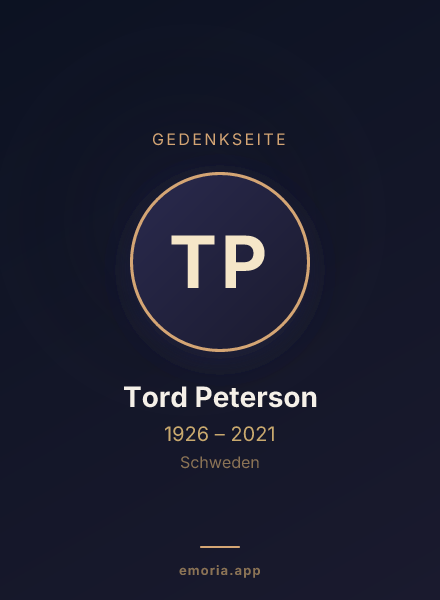Gedenkportrait von Tord Peterson
