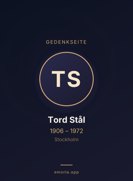 Gedenkportrait von Tord Stål