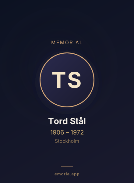 Memorial portrait of Tord Stål