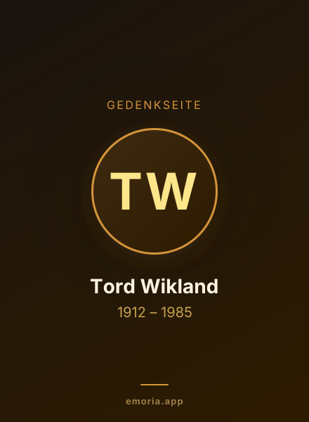 Gedenkportrait von Tord Wikland