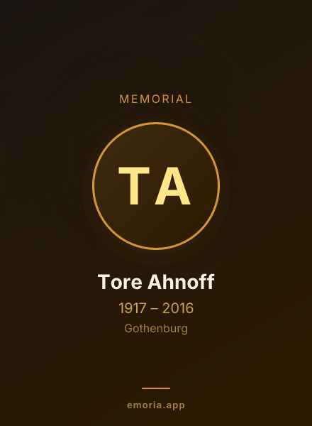 Memorial portrait of Tore Ahnoff