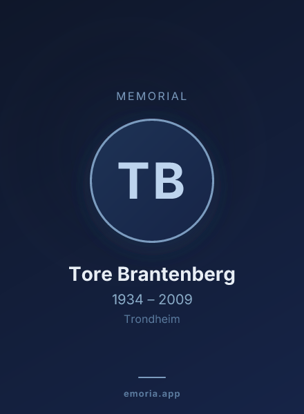 Memorial portrait of Tore Brantenberg