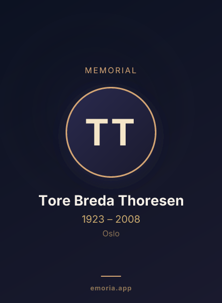 Memorial portrait of Tore Breda Thoresen