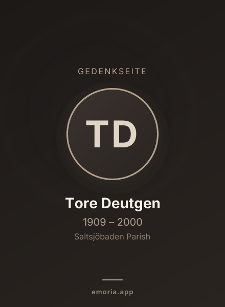 Gedenkportrait von Tore Deutgen