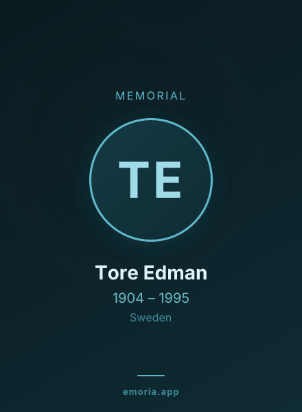Memorial portrait of Tore Edman