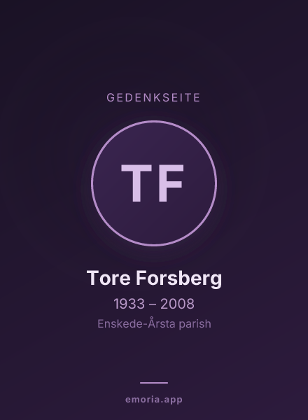 Gedenkportrait von Tore Forsberg