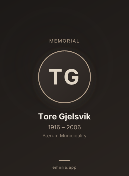 Memorial portrait of Tore Gjelsvik