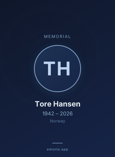 Memorial portrait of Tore Hansen