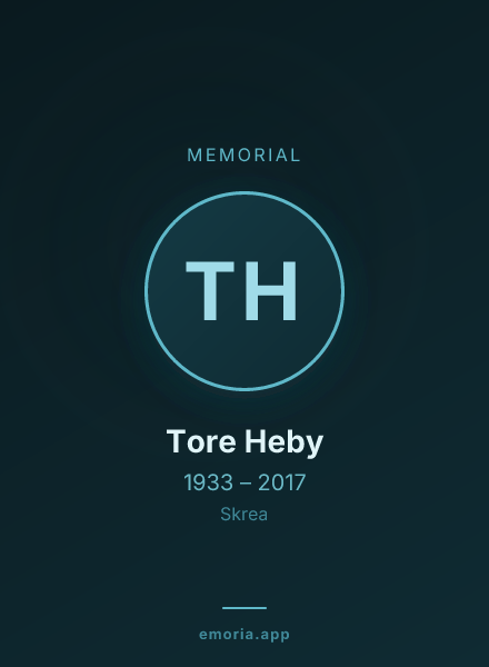 Memorial portrait of Tore Heby