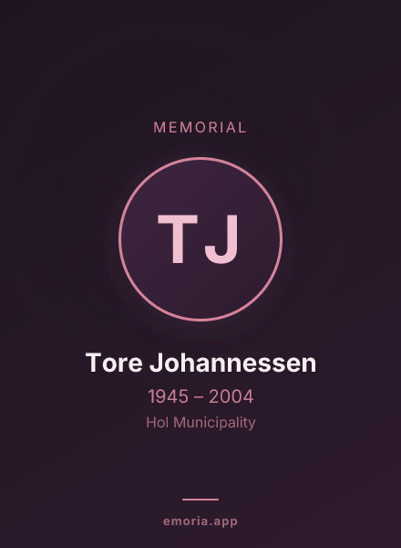 Memorial portrait of Tore Johannessen