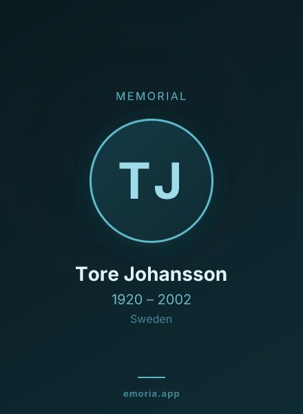 Memorial portrait of Tore Johansson