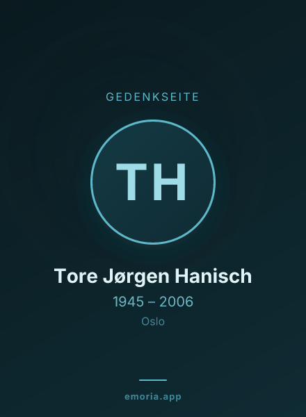 Gedenkportrait von Tore Jørgen Hanisch